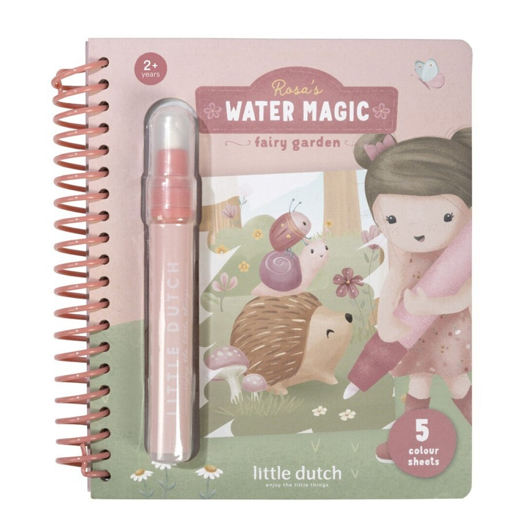 Libro mágico agua, Rosa Fairy Garden - Little Dutch