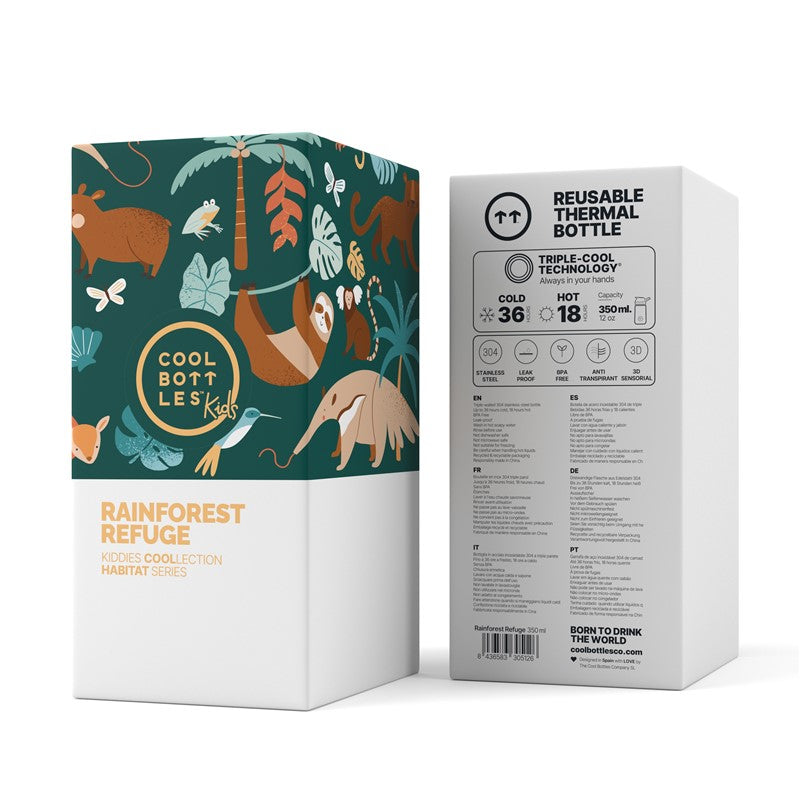 Botella de agua Rainforest Refuge 350ml - Cool Bottles