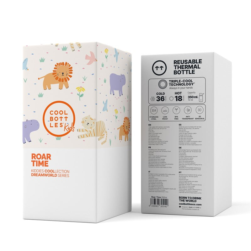 Botella de agua Roar Time 350ml - Cool Bottles