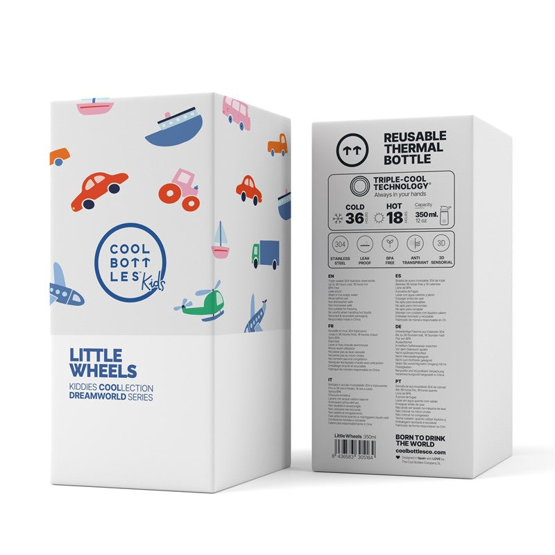 Botella de agua Little Wheels 350ml - Cool Bottles