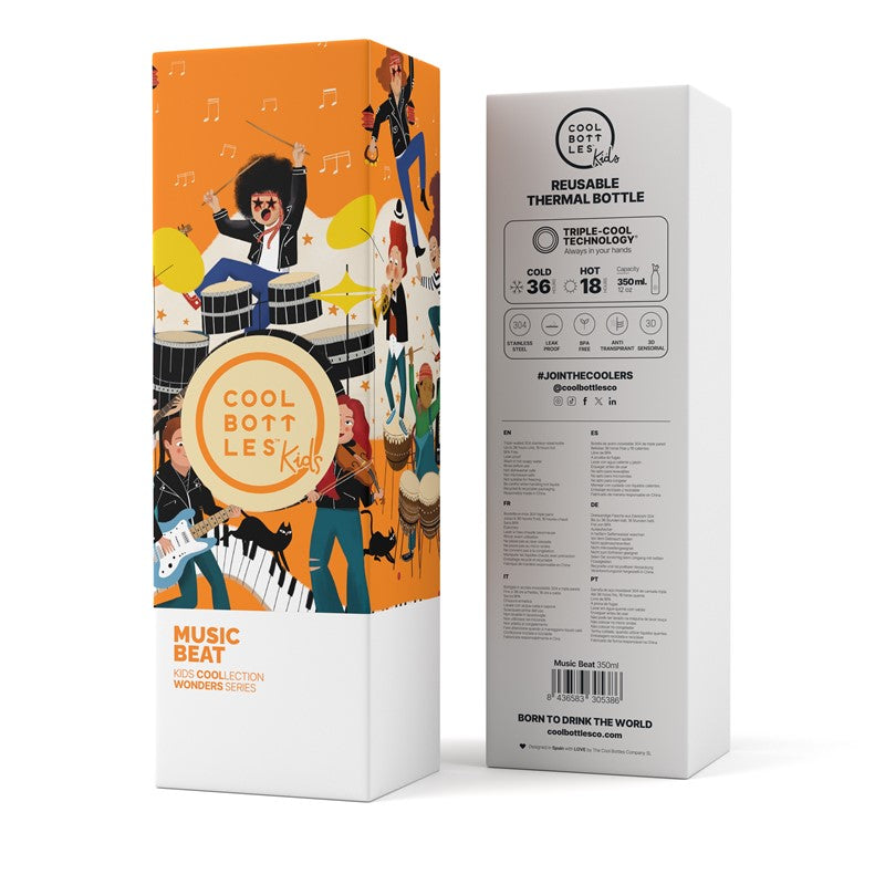 Botella de agua Music Beat 350ml - Cool Bottles