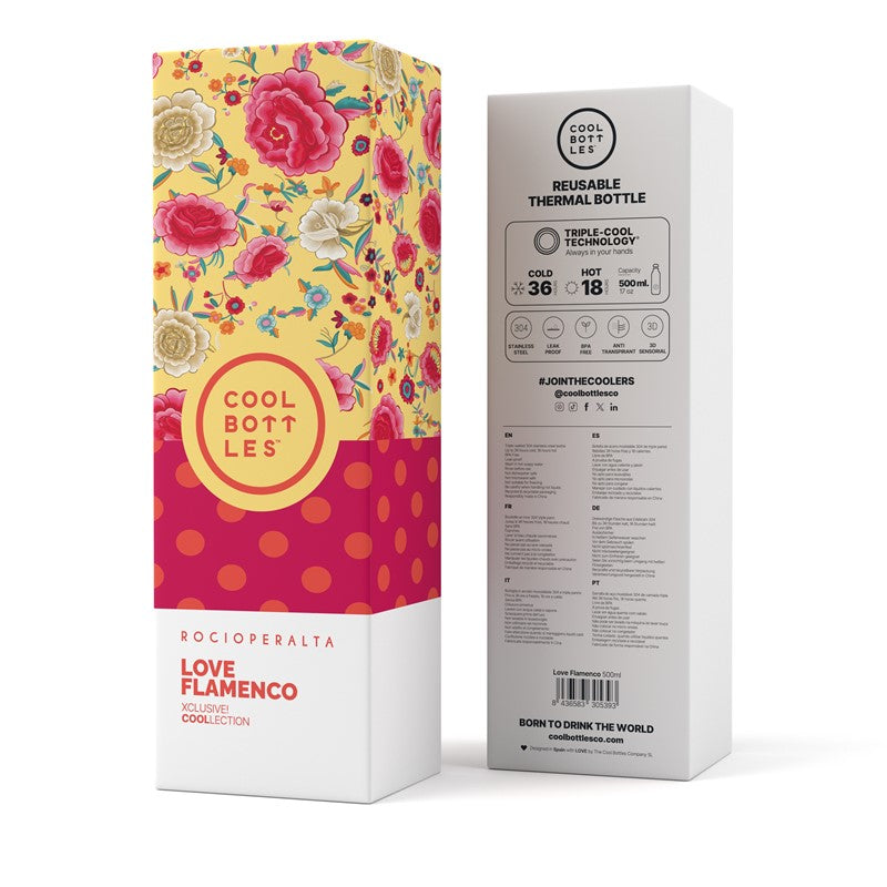 Botella de agua Rocío Peralta, Love Flamenco 500ml - Cool Bottles