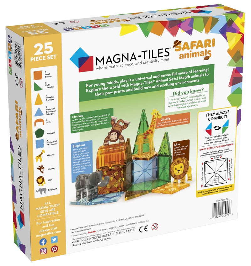 Magna-Tiles Safari Animals Set 25 piezas