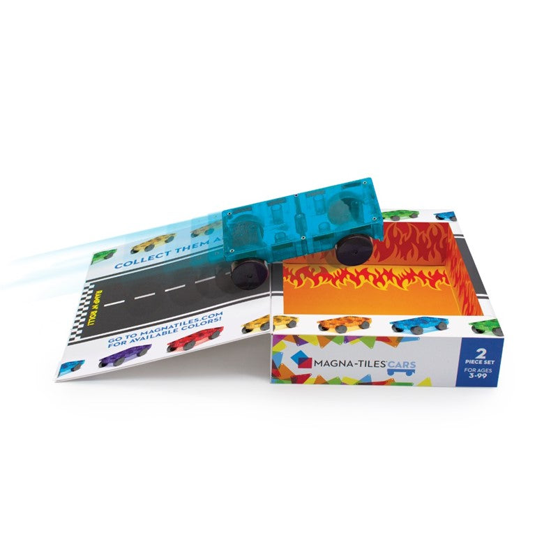 Base para coches iman, azul-naranja - Magna-Tiles