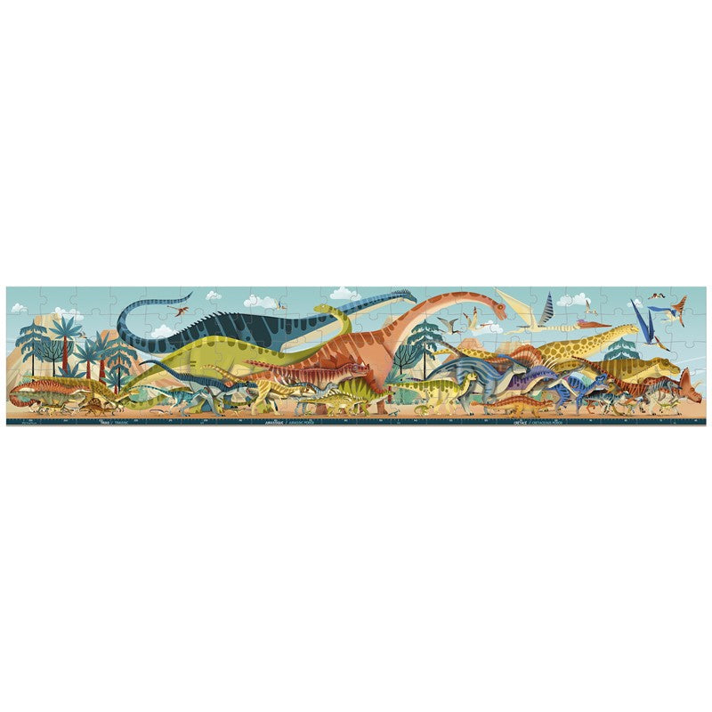 Puzzle panorámico, Dinos 100 piezas - Janod