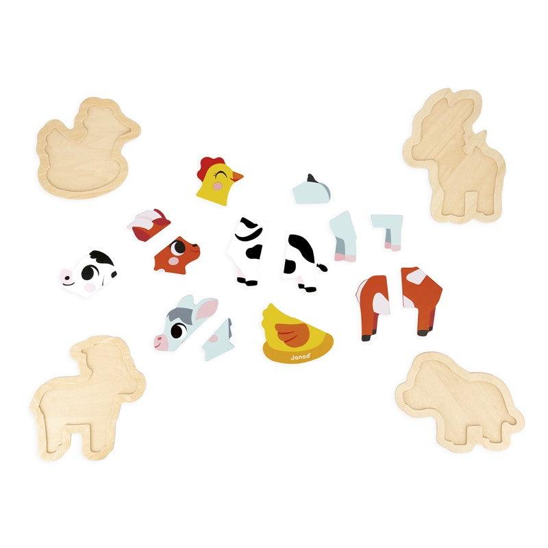 Puzzles evolutivos de madera, Granja - Janod