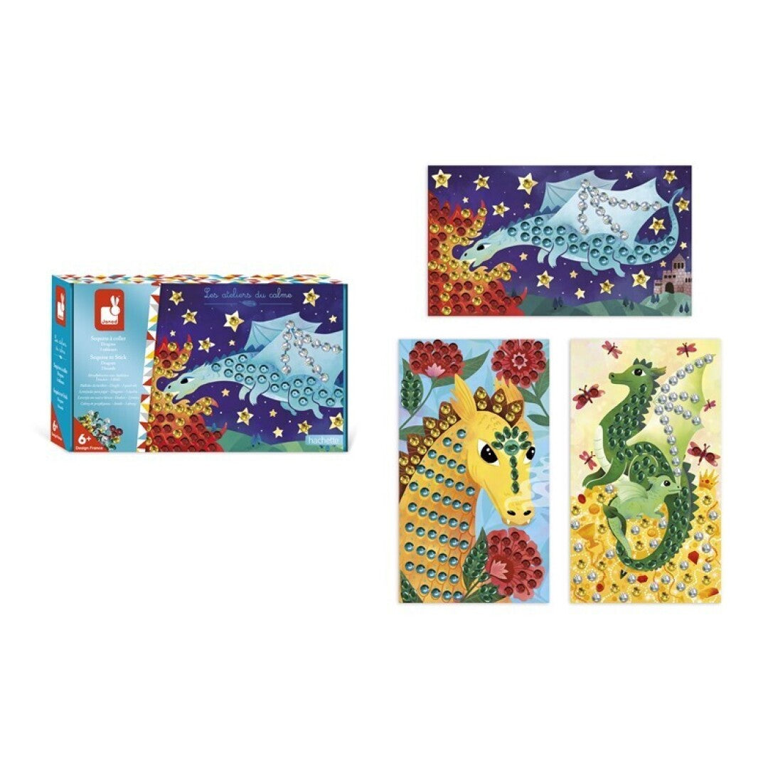 Lentejuelas para pegar, Dragones - Janod