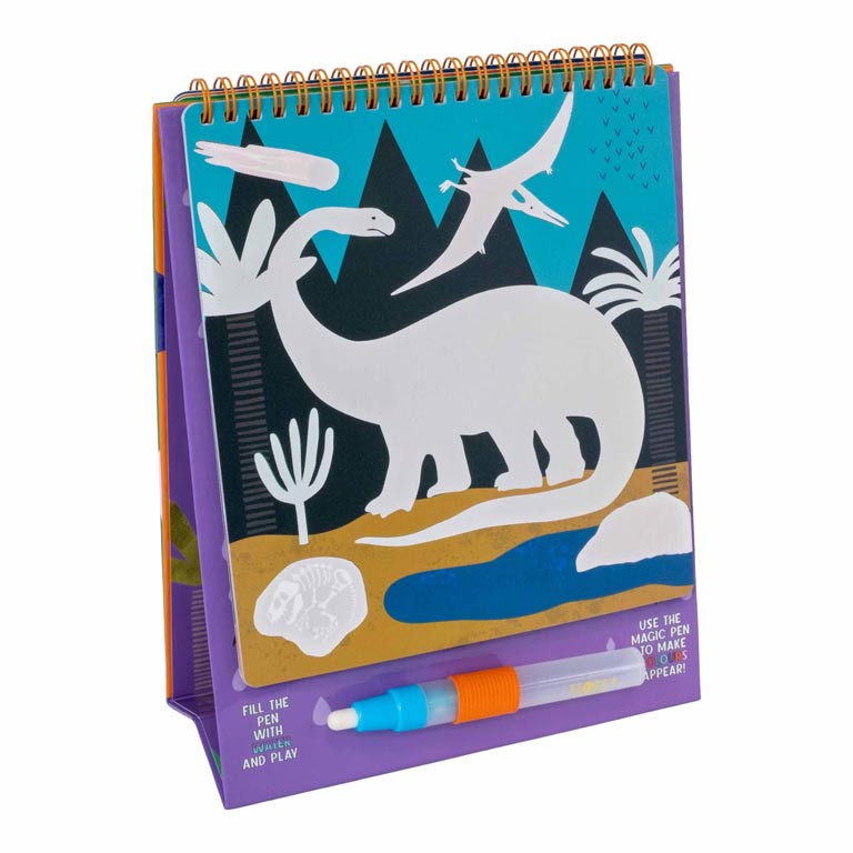 Cuaderno con bolígrafo de agua mágico, Dinosaurios - Floss & Rock