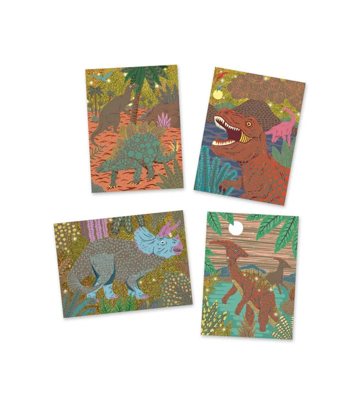 Cuadros para rascar, El reino de los Dinosaurios - Djeco