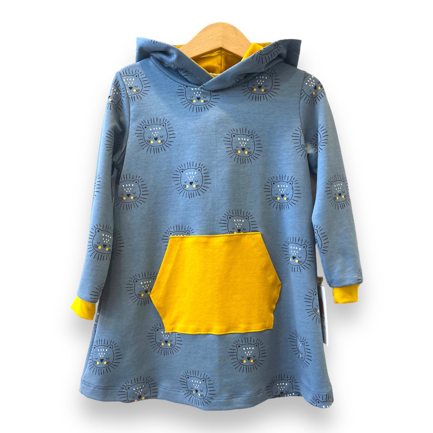 Vestido manga larga leones azul