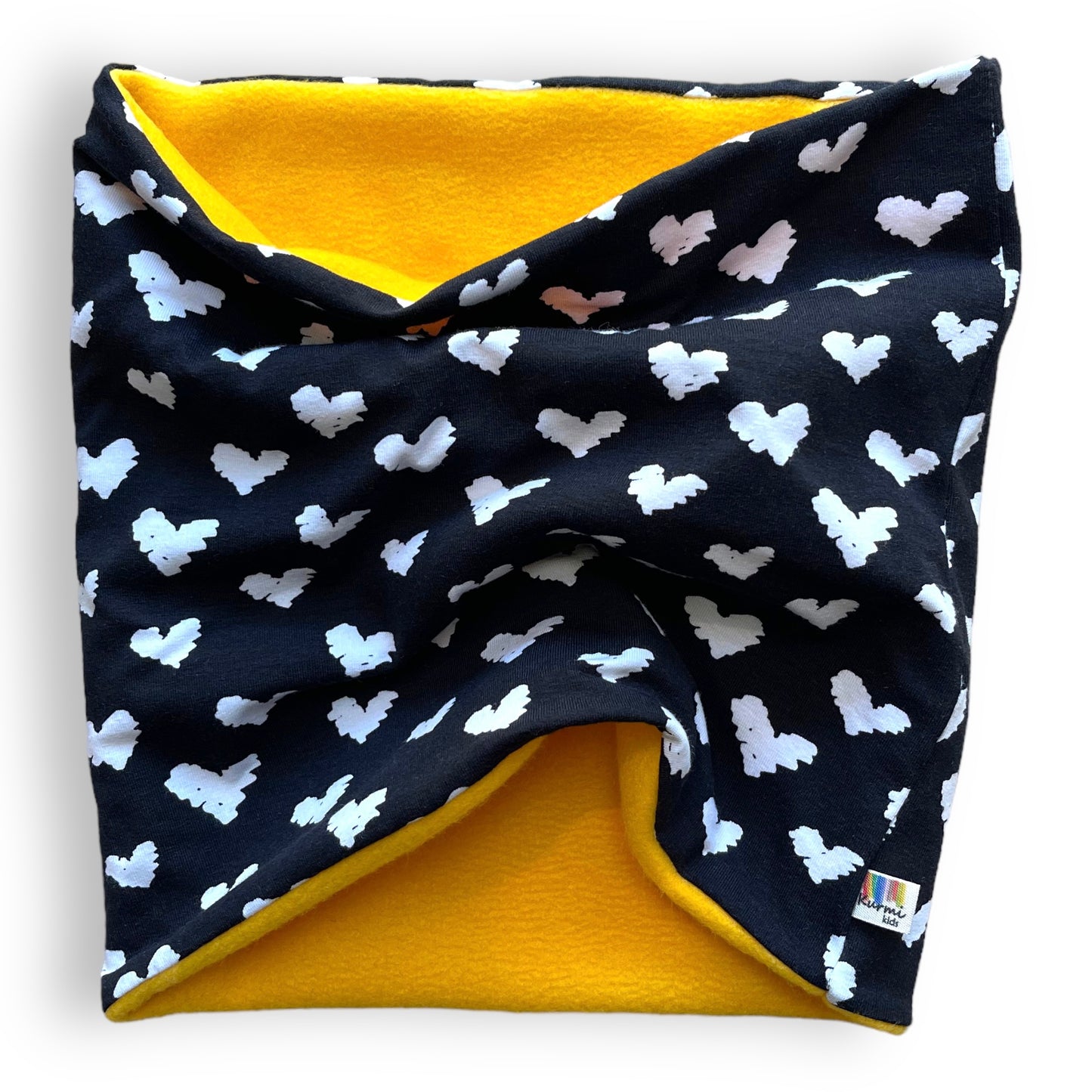 Cuello polar de adulto Corazones polar amarillo