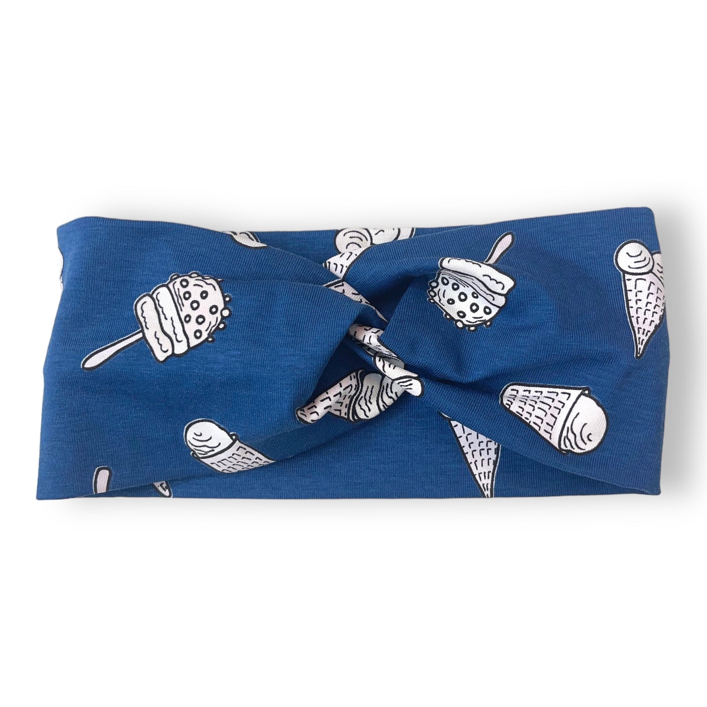 Diadema cruzada infantil Helados Azul, cambia de color con el sol