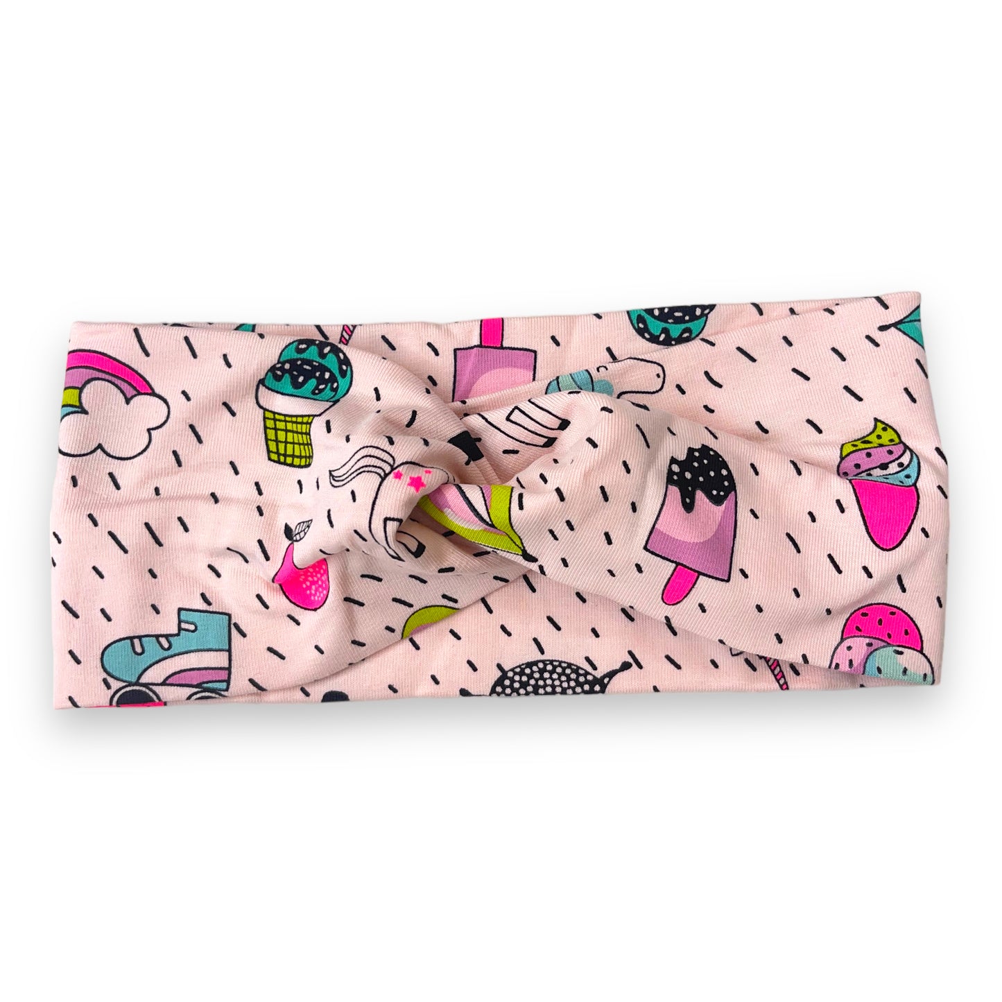 Diadema cruzada infantil Unicornios Neón