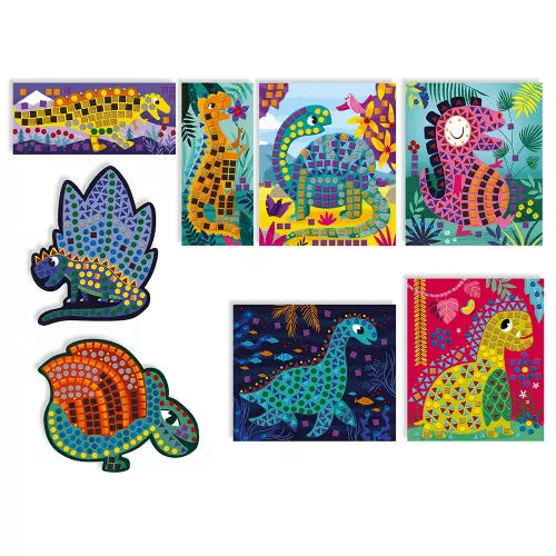 Tarjetas decorables Mosaicos dinosaurios - Janod