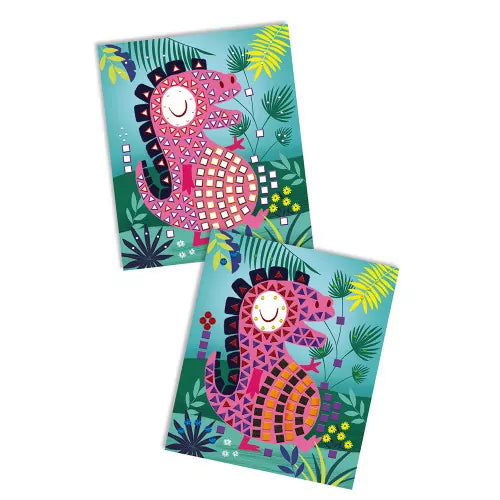 Tarjetas decorables Mosaicos dinosaurios - Janod