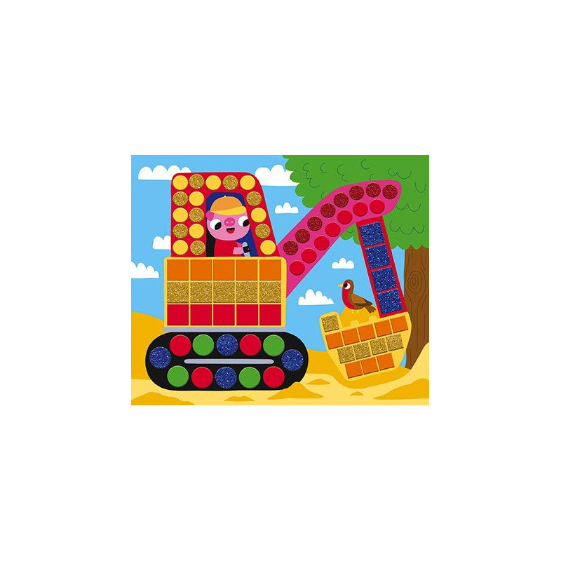 Tarjetas decorables Mosaicos vehículos - Janod
