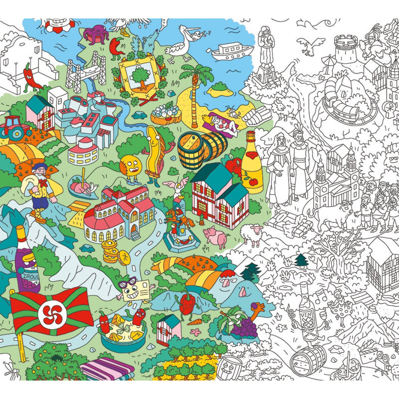 Poster XL País Vasco para colorear - OMY