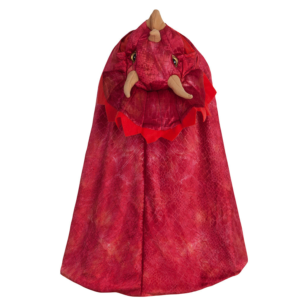 Capa Triceratops roja, talla 4-5 años