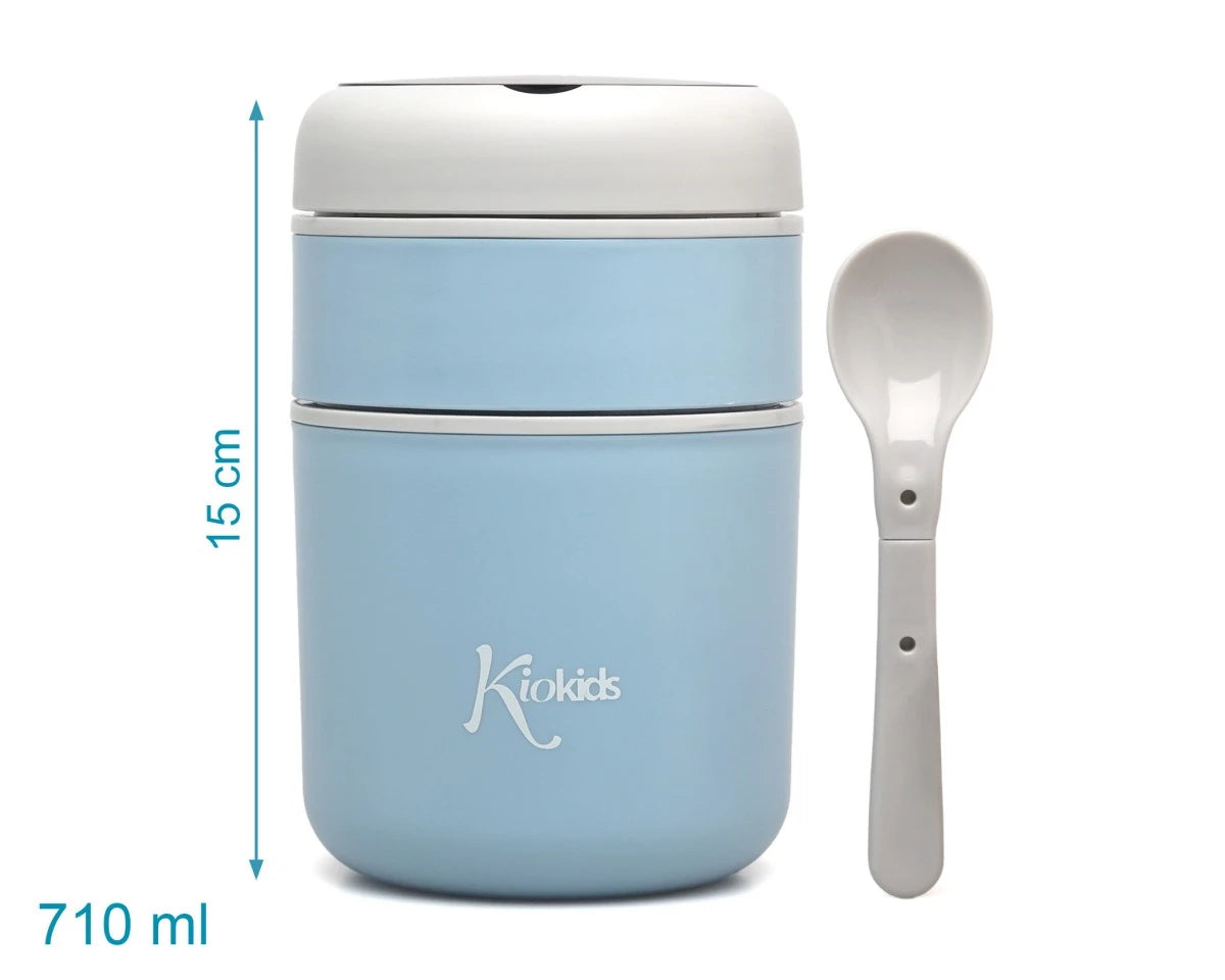 Termo con compartimentos 710 ml, azul - Kiokids