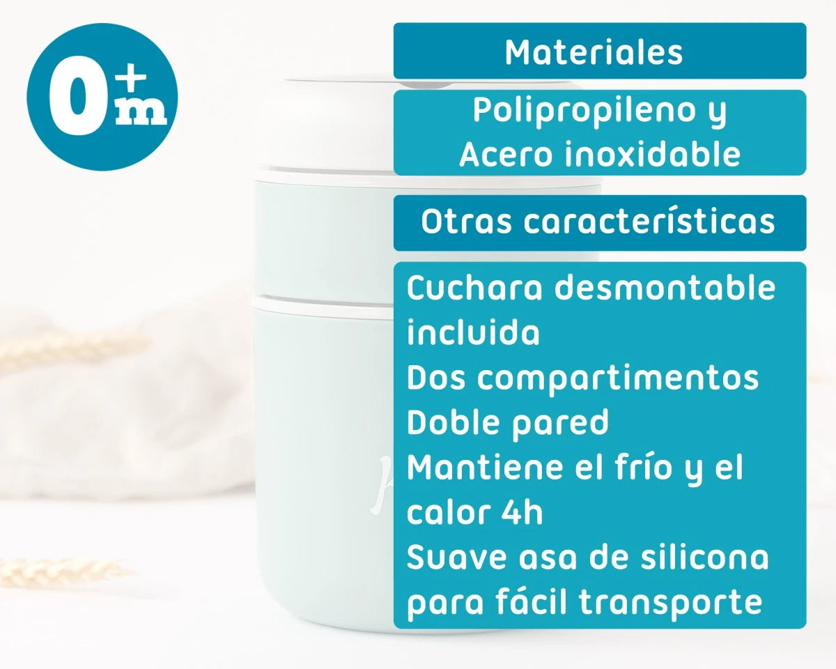 Termo con compartimentos 710 ml, salvia - Kiokids