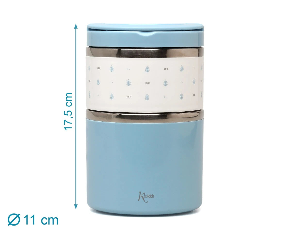 Termo con compartimentos 930 ml, azul - Kiokids