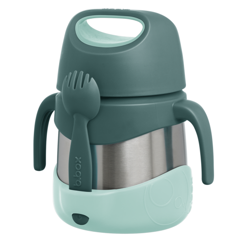 Termo con cuchara/tenedor 335 ml, Esmerald Forest - B.Box