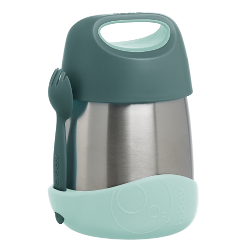 Termo con cuchara/tenedor 335 ml, Esmerald Forest - B.Box
