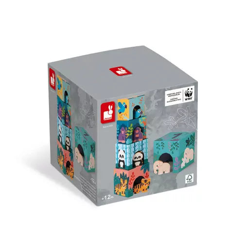 Pirámide y figuras de madera - Janod