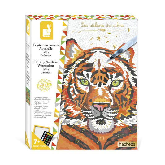Pintura por números con acuarela, Felinos - Janod