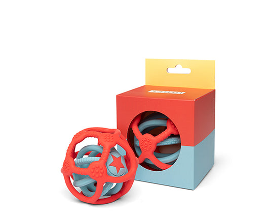 Pack de 2 pelotas mordedores silicona, Naranja y Azul - Little L