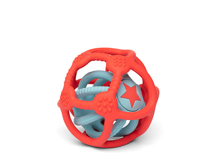 Pack de 2 pelotas mordedores silicona, Naranja y Azul - Little L