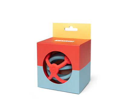 Pack de 2 pelotas mordedores silicona, Naranja y Azul - Little L