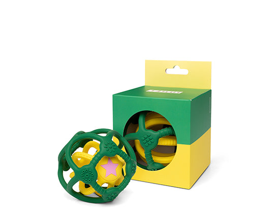 Pack de 2 pelotas mordedores silicona, Verde y Amarillo - Little L
