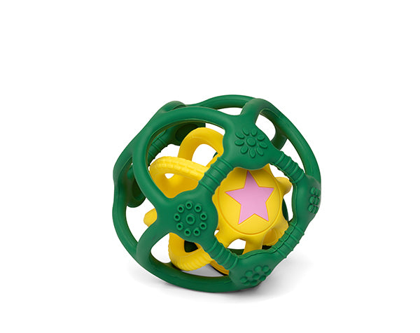 Pack de 2 pelotas mordedores silicona, Verde y Amarillo - Little L