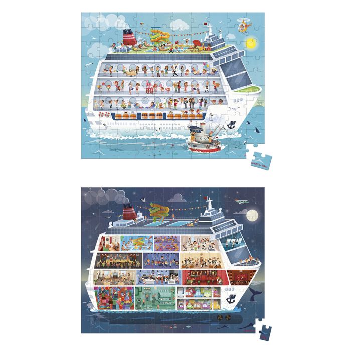 2 puzzles Barco Crucero 100 y 200 piezas - Janod