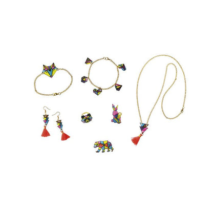 7 joyas de plástico alocado geometrix para crear - Janod