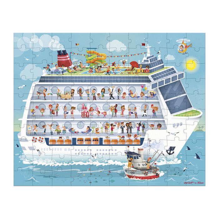 2 puzzles Barco Crucero 100 y 200 piezas - Janod