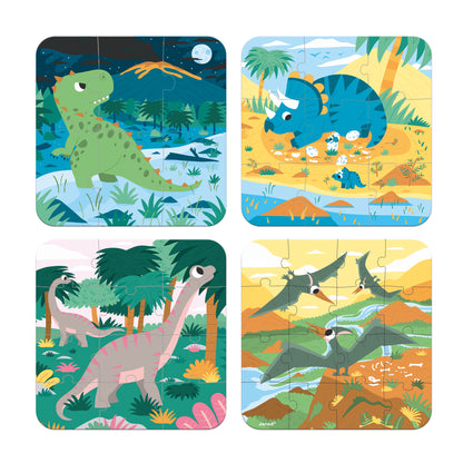 Set 4 puzzles evolutivos, Dinos - Janod