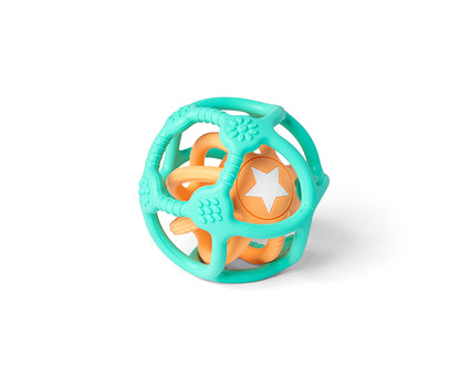 Pack de 2 pelotas mordedores silicona, Verde y Naranja - Little L