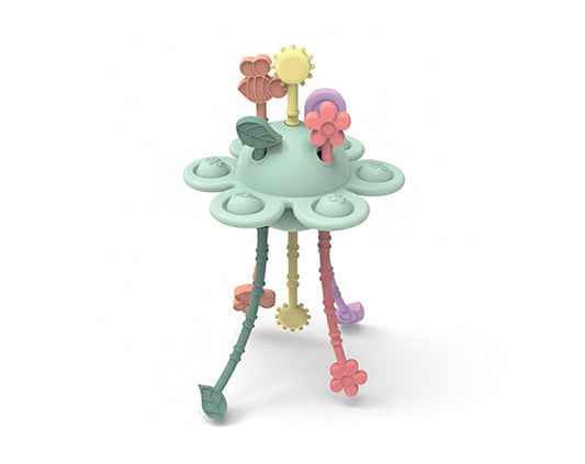 Mordedor sensorial silicona, Garden Green - Little L