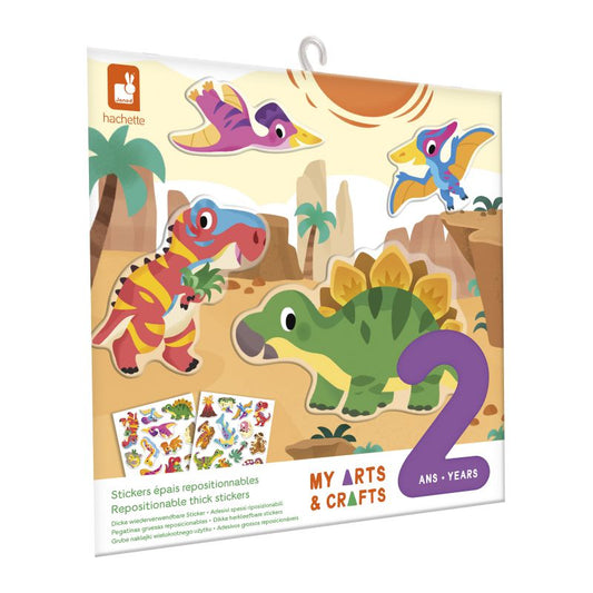 Pegatinas gruesas reposicionables, Dinos - Janod