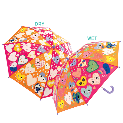 Paraguas +6, cambia de color, Corazones - Floss & Rock