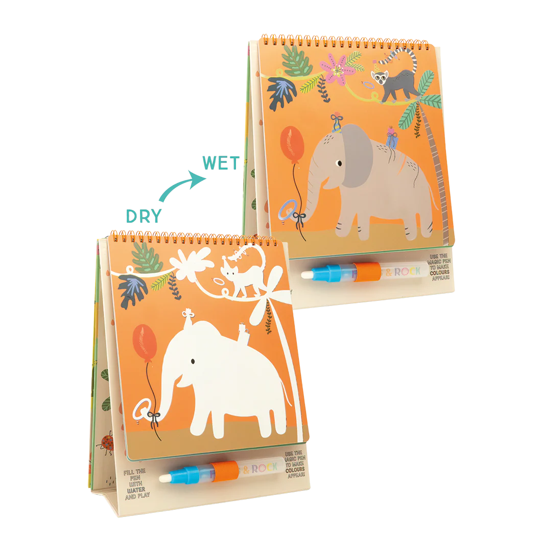 Cuaderno con bolígrafo de agua mágico, Jungla - Floss & Rock
