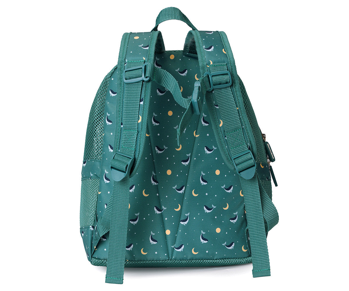 Mochila Infantil Antiarena Whale Teal - Monnëka