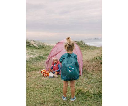 Mochila Infantil Antiarena Whale Teal - Monnëka