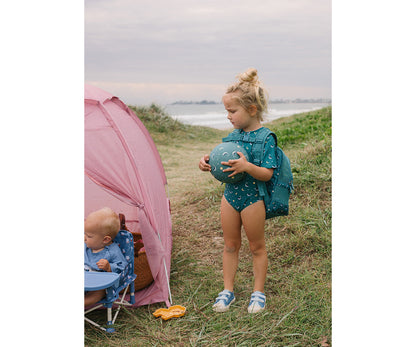 Mochila Infantil Antiarena Whale Teal - Monnëka