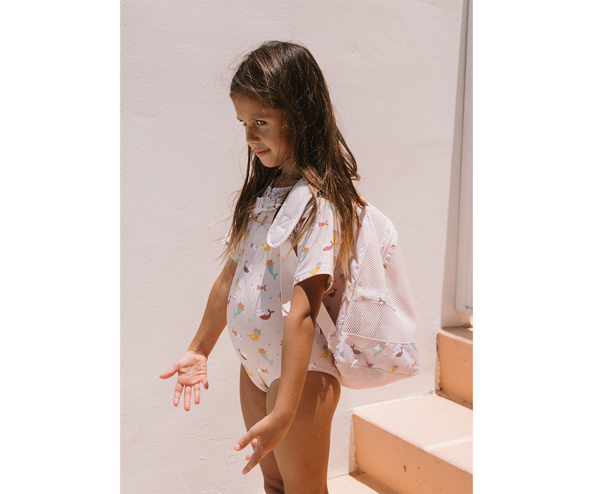 Mochila Infantil Antiarena Mermaid Cats - Monnëka