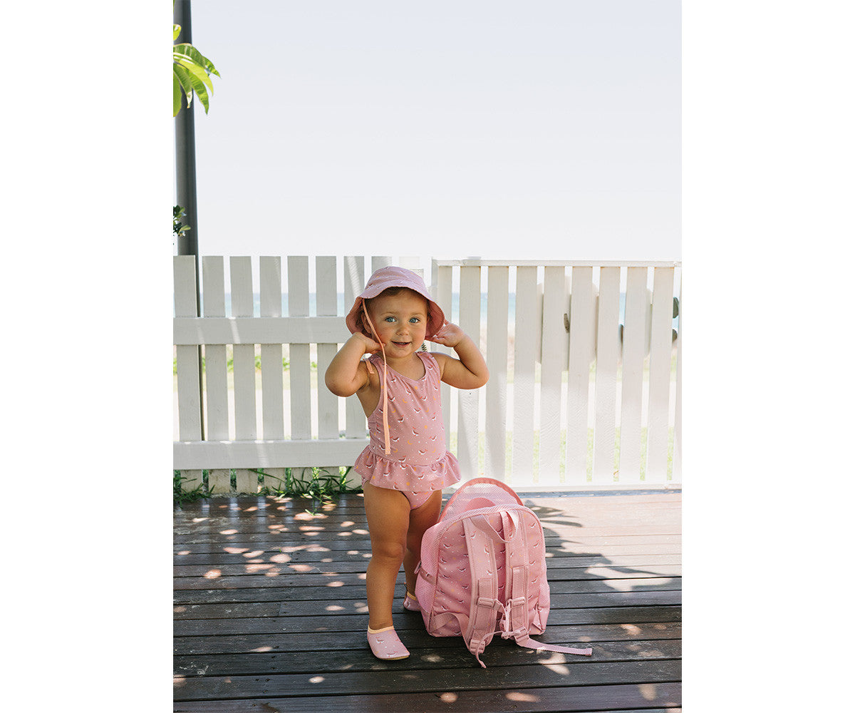 Mochila Infantil Antiarena Whale Pink - Monnëka
