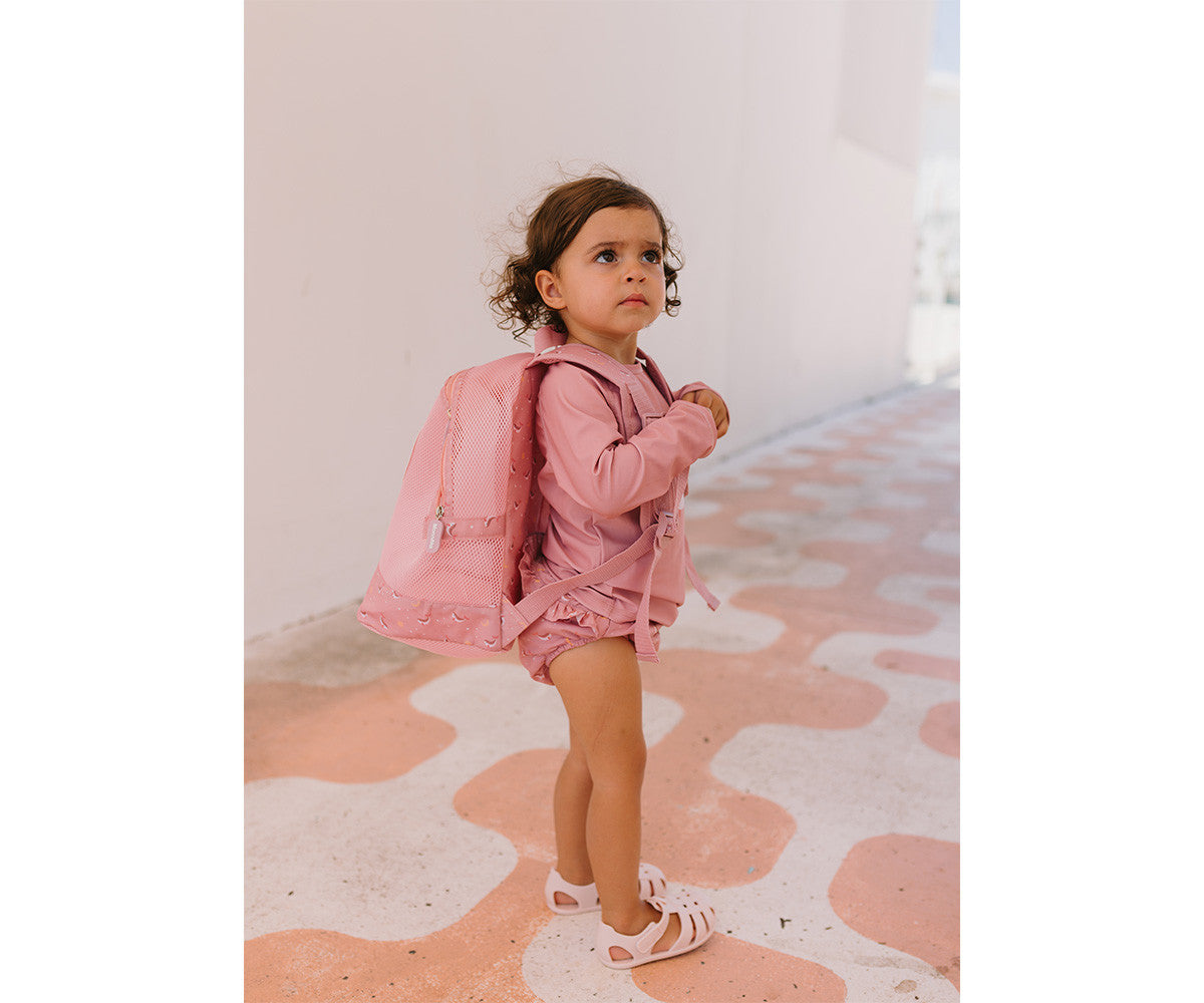 Mochila Infantil Antiarena Whale Pink - Monnëka