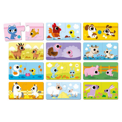 Puzzles padres y bebés animales - Janod